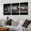 Ulloord Citysacape Canvas Decor Black and White City Picture Artwork for Living Room Bedroom Office Home Decorations Building Panoramic Painting Wall Art 