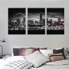 Ulloord Citysacape Canvas Decor Black and White City Picture Artwork for Living Room Bedroom Office Home Decorations Building Panoramic Painting Wall Art 