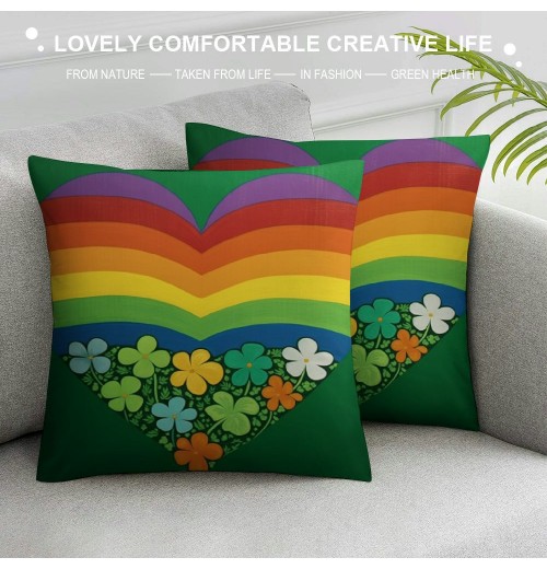 Ulloord St Patricks Day 18x18 Inch Throw pillowcase Green Home Sofa Decor pillowcase Happy Decoration Cushion Cases