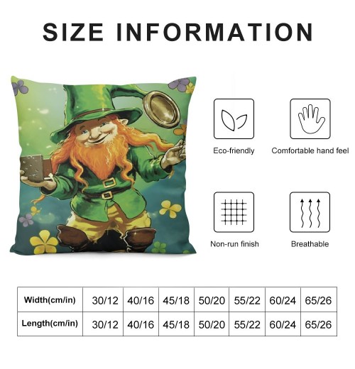 Ulloord St Patricks Day 18x18 Inch Leprechauns Holding Throw pillows Green Home Sofa Decor pillowcase Happy pillows Decoration Cushion Cases