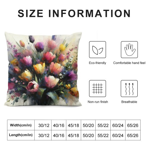 Ulloord Spring pillow Covers, Floral Tulips Striped Bow Farmhouse Decorative Throw pillowcases for Home Sofa Couch Decoration