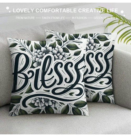 Ulloord Eucalyptus Leaves pillow Covers Spring pillows Decorative Throw pillows pillowcase Summer Decorations Farmhouse Decor for Sofa