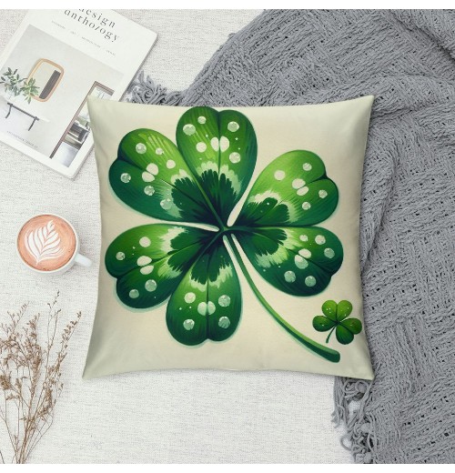 Ulloord St. Patrick's Day pillow Covers, Green Striped Wished Farmhouse Throw pillowcases for Home Sofa Couch Cushion Decoration