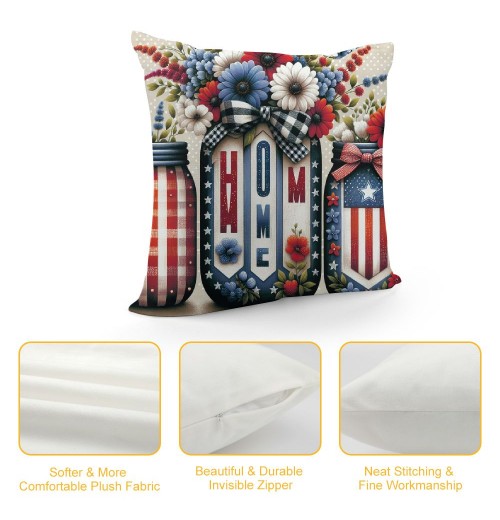 Ulloord Decorations pillow Covers Star and Strip Throw pillows Patriotic pillows Independence Day Decor Cushion Case