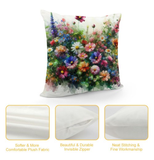 Ulloord Spring pillow Covers Colorful Flowers Butterfly Decorative pillow Cases Decorations Farmhouse Home Decor for Sofa