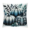 Ulloord Fall pillow Covers Buffalo Plaid Eucalyptus Leaves White and Blue Pumpkins Fall pillows Decorative Throw pillows Farmhouse Thanksgiving Decorations Autumn Cushion Case