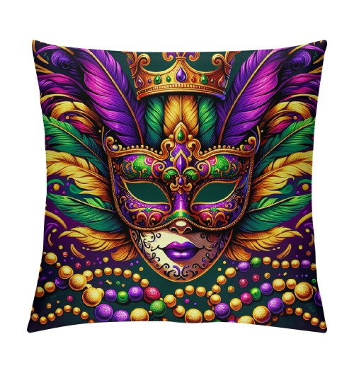 Ulloord Mardi Gras pillow Covers for Home Decorations Decor Happy Mardi Gras Throw pillows Decorative Cushion Cases Mardi Gras Decorations