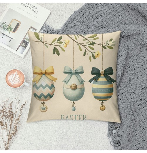 Ulloord pillow Covers, Rabbits Bunny Love All Striped Farmhouse Decorative Throw pillowcases for Home Sofa Couch Decoration