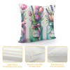 Ulloord Spring pillow Covers, Floral Bloom with Grace Farmhouse Decorative Throw pillowcases for Home Sofa Couch Decoration