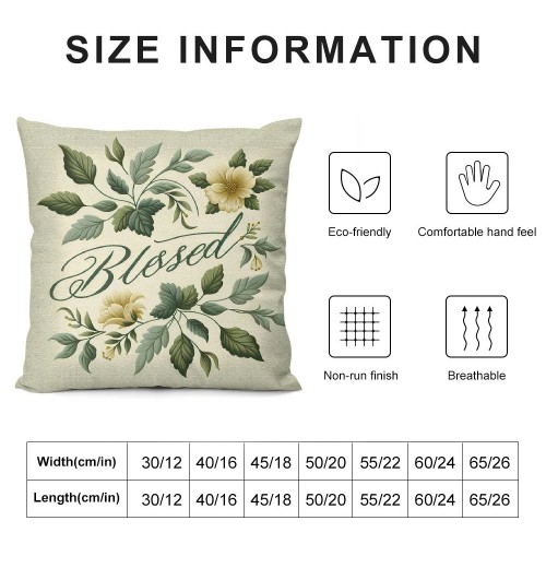 Ulloord Farmhouse pillow Cover Floral Decorative Spring Summer Decorations Cushion Case for Sofa Couch