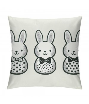 Ulloord pillow Covers, Rabbits Bunny Love All Striped Farmhouse Decorative Throw pillowcases for Home Sofa Couch Decoration