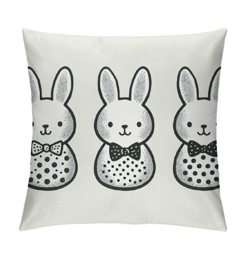 Ulloord pillow Covers, Rabbits Bunny Love All Striped Farmhouse Decorative Throw pillowcases for Home Sofa Couch Decoration