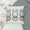 Ulloord pillow Covers, Rabbits Bunny Love All Striped Farmhouse Decorative Throw pillowcases for Home Sofa Couch Decoration