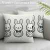 Ulloord pillow Covers, Rabbits Bunny Love All Striped Farmhouse Decorative Throw pillowcases for Home Sofa Couch Decoration