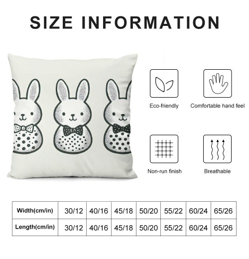 Ulloord pillow Covers, Rabbits Bunny Love All Striped Farmhouse Decorative Throw pillowcases for Home Sofa Couch Decoration