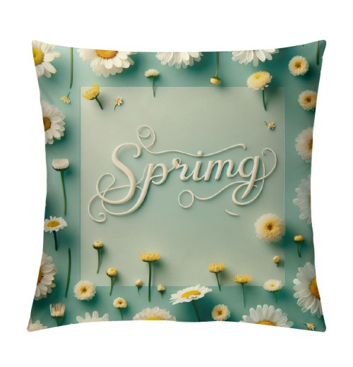 Ulloord Spring pillow Covers, Floral with Grace This is Our Striped Blue Farmhouse Decorative Throw pillowcases for Home Sofa Couch Decoration