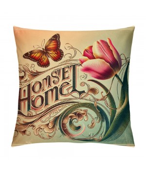 Ulloord Spring pillow Covers, Floral Bloom with Grace Farmhouse Decorative Throw pillowcases for Home Sofa Couch Decoration