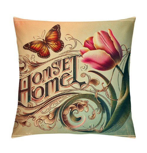 Ulloord Spring pillow Covers, Floral Bloom with Grace Farmhouse Decorative Throw pillowcases for Home Sofa Couch Decoration