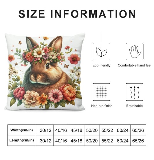 Ulloord pillow Covers Easter Eggs Floral Rabbit pillows Decorative Throw pillows Cushion Case Farmhouse Decor for Couch Sofa