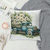 Ulloord pillow Covers Buffalo Plaid Daisy Truck Spring pillows Decorative Throw pillows Light Blue pillowcase Spring Decorations Farmhouse Decor for Sofa