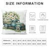 Ulloord pillow Covers Buffalo Plaid Daisy Truck Spring pillows Decorative Throw pillows Light Blue pillowcase Spring Decorations Farmhouse Decor for Sofa