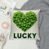 Ulloord St. Patrick's Day pillow Covers, Green Heart Buffalo Plaid Farmhouse Throw pillowcases for Home Sofa Couch Cushion Decoration