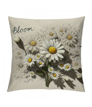 Ulloord pillow Covers Daisy Flower Market Bicycle Floral Spring pillows Decorative Throw pillows Cushion Case Farmhouse Decor for Couch Sofa