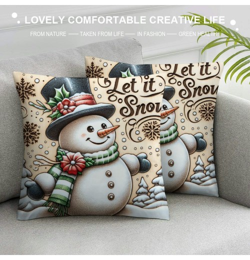 Ulloord Throw pillow Covers Christmas pillow Cover Vintage Xmas Outdoor Decorative pillow Cases Home pillowcase Cushion Cover for Sofa