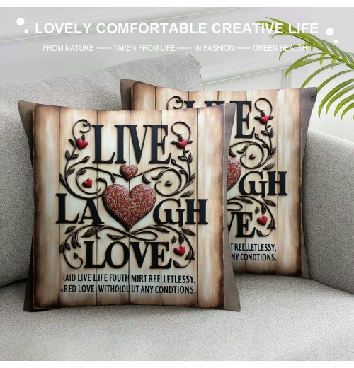 Ulloord pillow Covers Vintage Throw pillowcase Heart Pattern Cushion Covers Square Decorative Outdoor Indoor Home