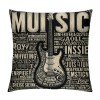 Ulloord Vintage Guitar Throw pillow Cover Speaks pillow Case Inspirational pillowcase Retro Cushion Cover for Home Sofa Bedroom Car(Guitar)