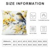 Ulloord Throw pillow Covers Home Decorative Cushion Cover Oil Painting Retro Animal Bird with Yellow Flowers pillow Cases Square Indoor Outdoor Decor Sofa Super Soft