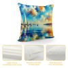 Ulloord Decorative Throw pillow Cover on Ocean Outdoor Decor Cushion Cover Square Oil Painting Sea Coastal Throws pillow Case for Sofa Couch