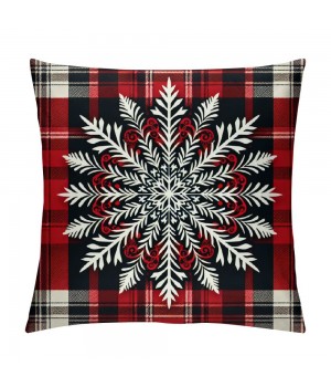 Ulloord Red Christmas pillow Covers Buffalo Plaid pillow Covers Christmas Tree &nbsp;pillow Case for Sofa Couch Xmas Decoration Throw pillow Cover