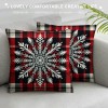 Ulloord Red Christmas pillow Covers Buffalo Plaid pillow Covers Christmas Tree &nbsp;pillow Case for Sofa Couch Xmas Decoration Throw pillow Cover