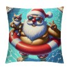 Christmas Blue Ocean Beach Decorations pillow Covers Swimming Holiday Winter Throw pillow Cases Outdoor Home Decor Cushion Cover for Sofa Couch