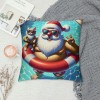 Christmas Blue Ocean Beach Decorations pillow Covers Swimming Holiday Winter Throw pillow Cases Outdoor Home Decor Cushion Cover for Sofa Couch