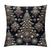 Merry Christmas Trees Black White Throw pillow Covers Winter Xmas Square Decorative pillow Cases Cushion Cover Outdoor Decorations Sofa