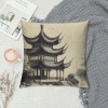 Ulloord Chinese Painting Throw pillow Covers Lake Willow Pine Pavilion Plum Blossom pillow Case Cushion Cover&nbsp;Traditional&nbsp;Chinese Culture Home Decorative pillowcases 