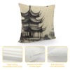 Ulloord Chinese Painting Throw pillow Covers Lake Willow Pine Pavilion Plum Blossom pillow Case Cushion Cover&nbsp;Traditional&nbsp;Chinese Culture Home Decorative pillowcases 