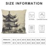 Ulloord Chinese Painting Throw pillow Covers Lake Willow Pine Pavilion Plum Blossom pillow Case Cushion Cover&nbsp;Traditional&nbsp;Chinese Culture Home Decorative pillowcases 