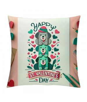 Ulloord &nbsp; Throw pillow Covers Dog with Flower Decor&nbsp;Valentine pillow Cover Gift pillow Case Square Home pillowcase Cushion Cover for Sofa Couch (Pink)