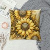 Ulloord Hello Summer Sunflower pillow Covers Yellow Flower Sunshine Black and White Buffalo Plaid Stripes Farmhouse Decorative Throw pillow Cases Cushion Covers for Sofa Couch