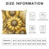 Ulloord Hello Summer Sunflower pillow Covers Yellow Flower Sunshine Black and White Buffalo Plaid Stripes Farmhouse Decorative Throw pillow Cases Cushion Covers for Sofa Couch