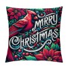 Ulloord Vintage Throw pillow Covers Merry Christmas with Xmas Flower Decor pillow Cover pillow Case Cushion Cover for Sofa