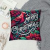 Ulloord Vintage Throw pillow Covers Merry Christmas with Xmas Flower Decor pillow Cover pillow Case Cushion Cover for Sofa