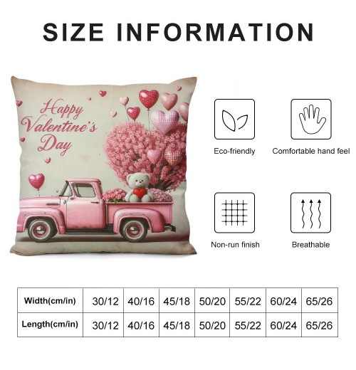 &nbsp;Happy Valentine's Day Throw pillow Covers Red Heart Truck pillow Cover&nbsp;Valentines Farmhouse pillow Cases Love Gift Cushion Cover Home Sofa pillowcase for Indoor Outdoor