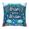  Throw pillow Cover Ocean Theme Beach Decorative pillow Cover Square Beautiful Cushion Cover Super Soft&nbsp; pillow Cases for Sofa Bedroom