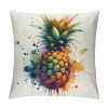 Ulloord Watercolor Pineapple Plant Farmhouse pillow Cover&nbsp;Ripe Pineapple Decorative Throw pillows Cover Super Soft Summer Cushion Cover Decor Couch Patio