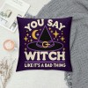 Ulloord  Halloween Magic Witch Hat Throw pillow Cover Happy Halloween pillow Case Square Decorative Cushion Cover for Home Sofa Couch pillowcase&nbsp;(Witch)