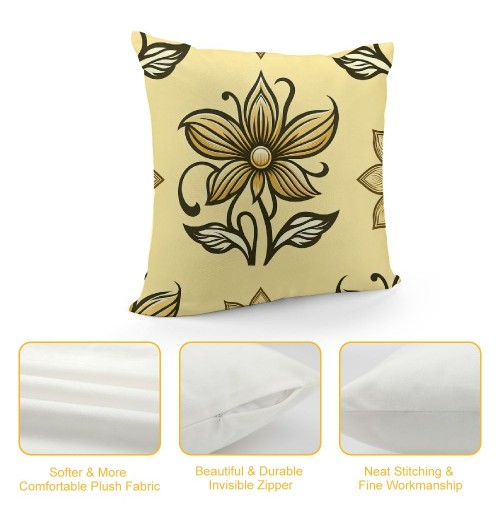 Ulloord Throw pillow Cover Modern &nbsp; Flower Farmhouse pillow Cases Yellow Outdoor Home Cushion Cover Decor Sofa&nbsp;Bed Car